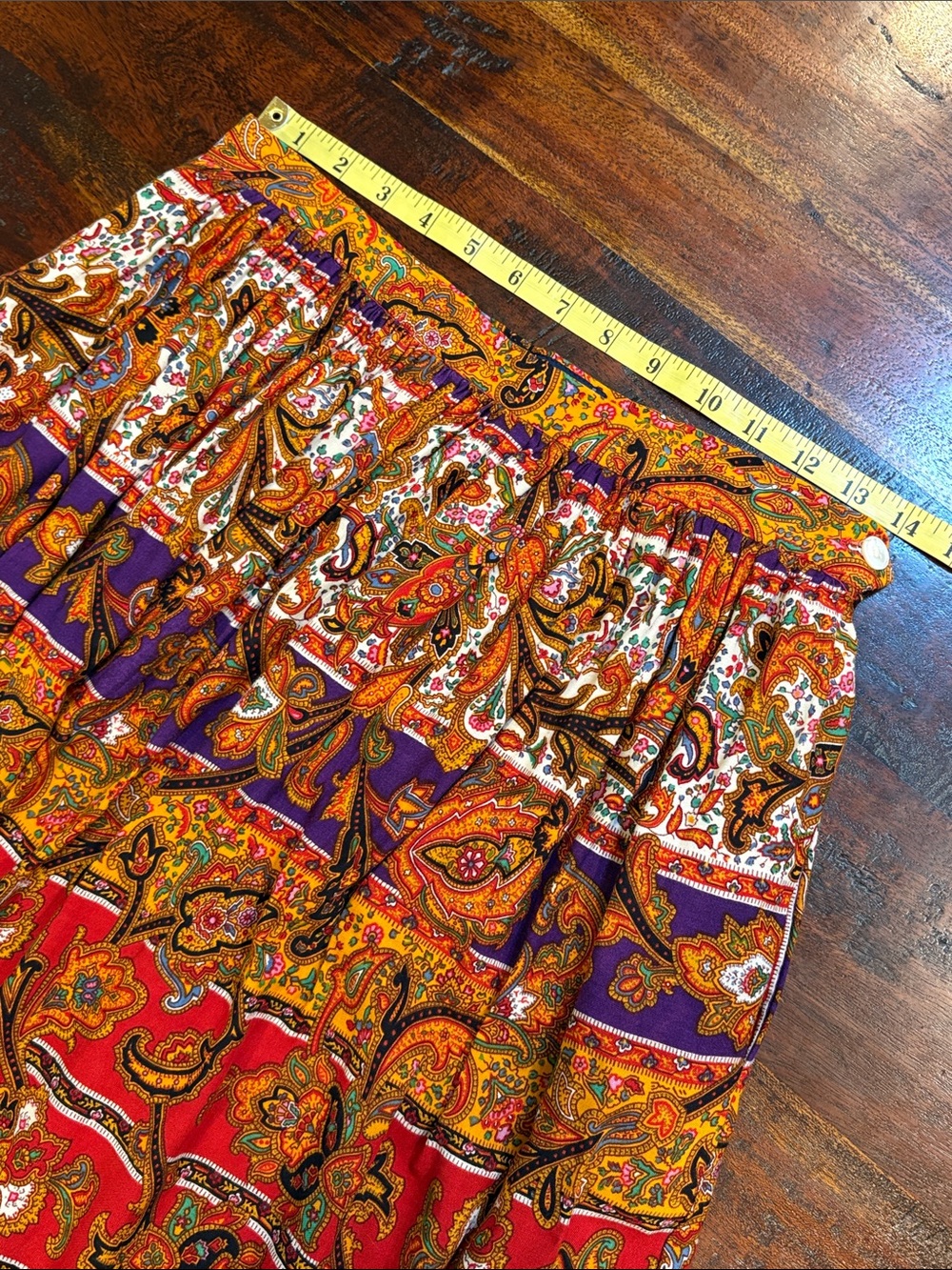 Vintage Ralph Lauren Blue Label 80s Western Paisley Maxi Skirt size 12 - Picture 10 of 13